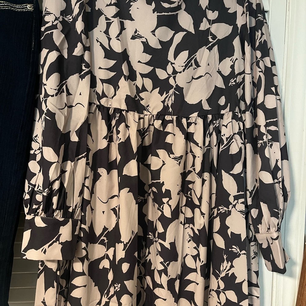 Black and Cream Floral Dress